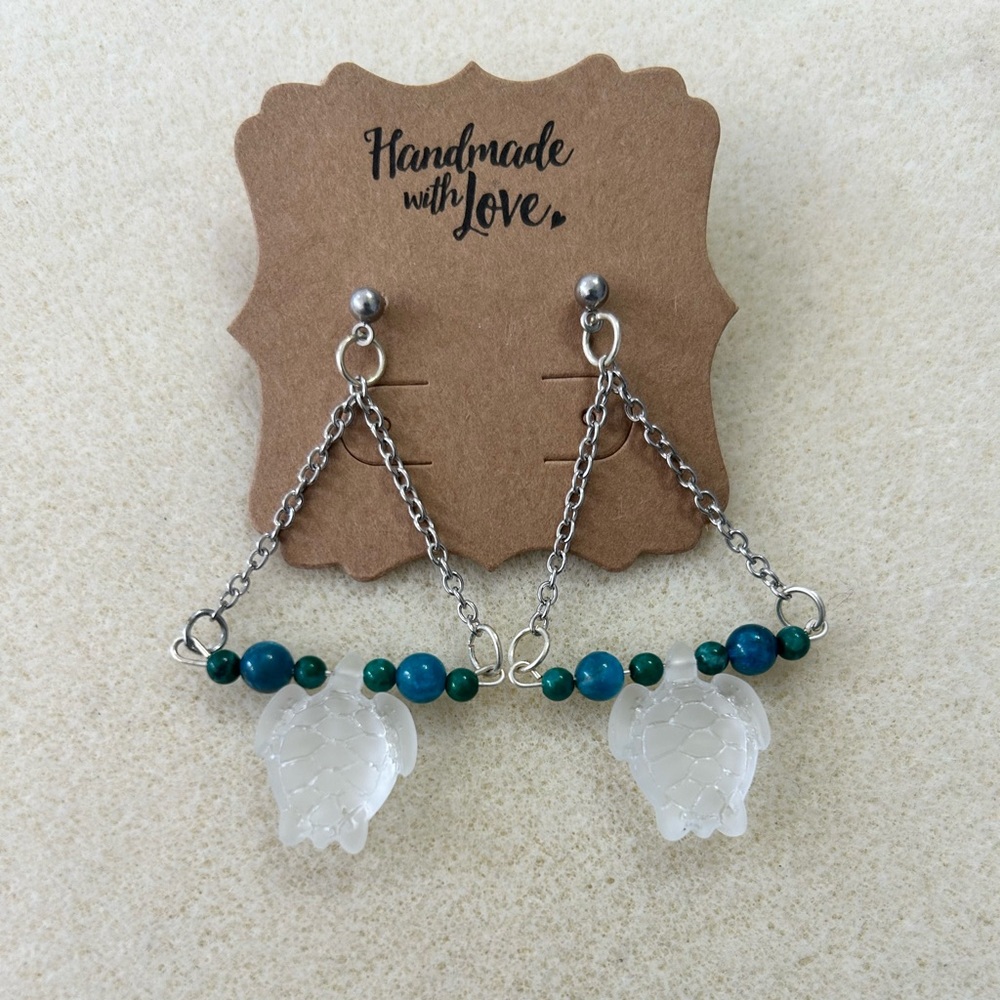 Hand Crafted Sea turtle earrings